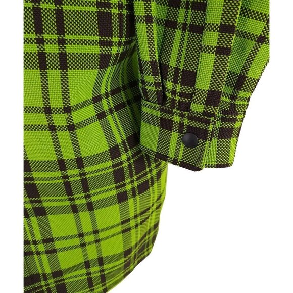 Palm Angels Logo Overshirt 44 XS Mens Green & White Plaid Check NWT - Picture 6 of 15